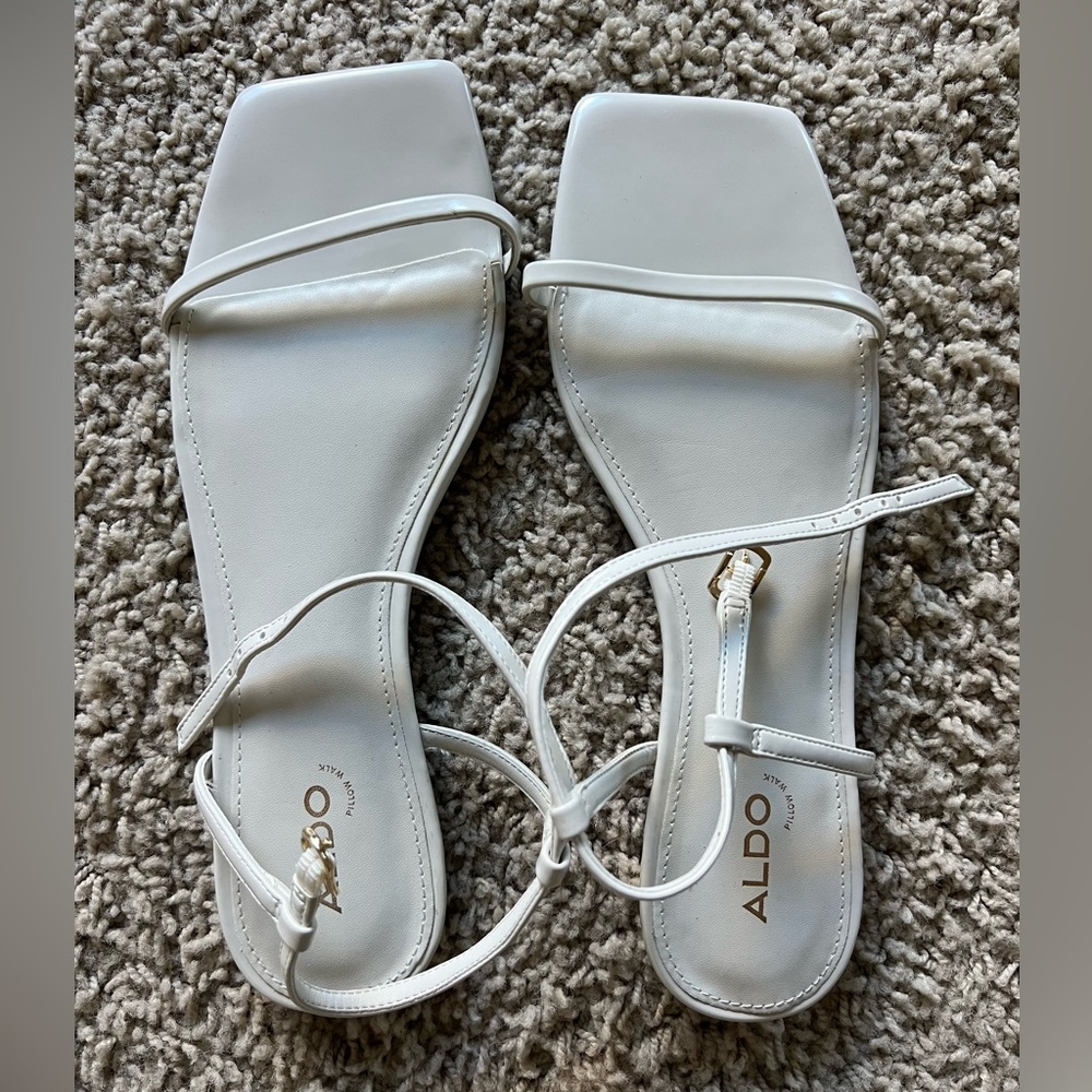 NWOT Aldo white square toe sandals